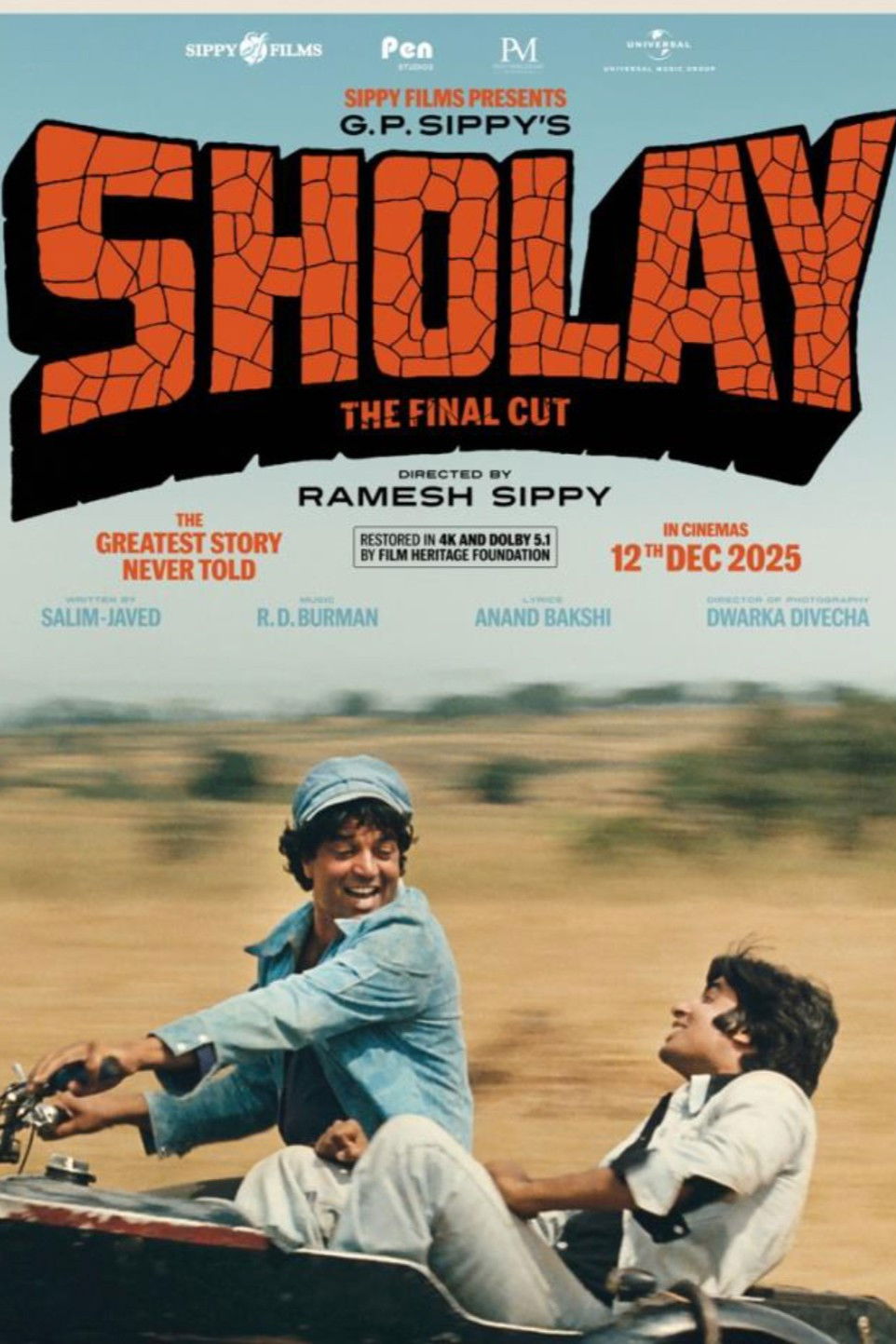 Sholay: The Final Cut Hindi Dubbed Movie Poster (2025)